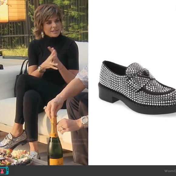 Prada Crystal Logo Flat Loafers - Picture 4 of 10